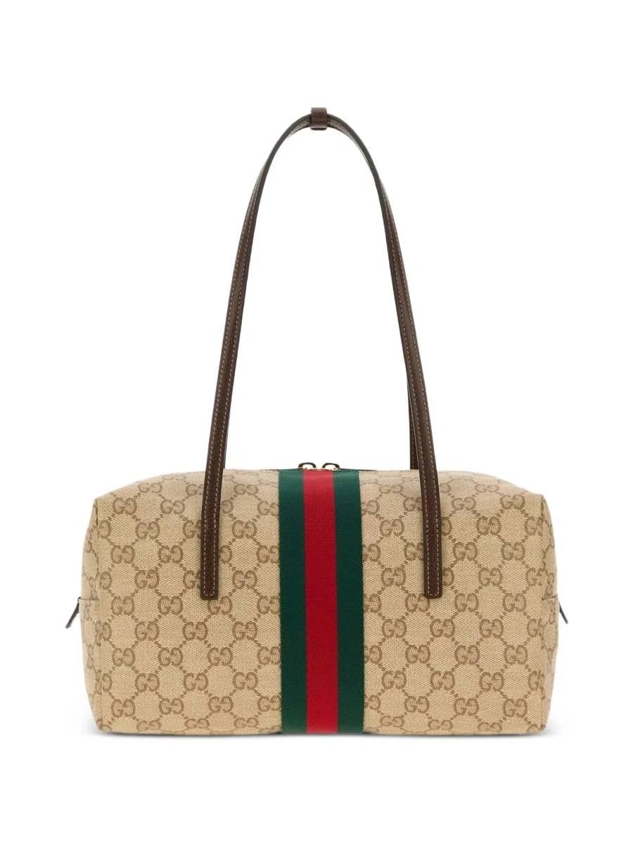 Geanta de umar Gucci bej din canvas GG 'Boston' - Img 4