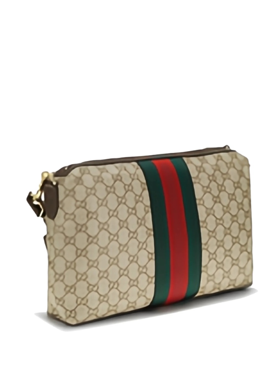 Geanta de umar Gucci neutra din material textil si piele - Img 5