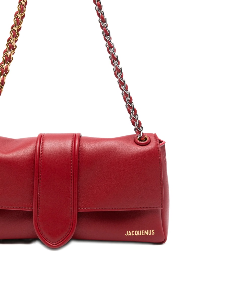 Geanta de umar JACQUEMUS Bambino rosie din piele - Img 4