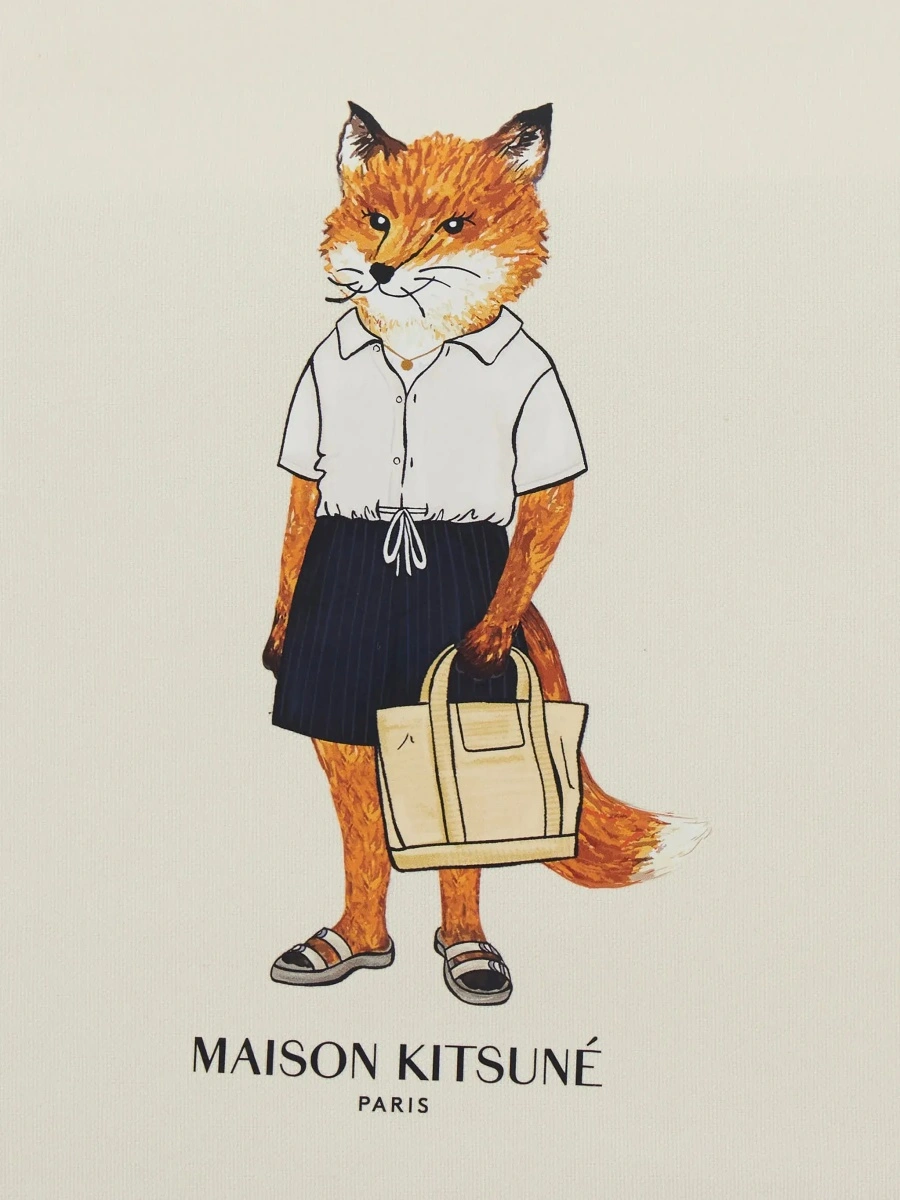 Geanta de umar MAISON KITSUNÉ "Dressed Fox" large shoulder bag - Img 6