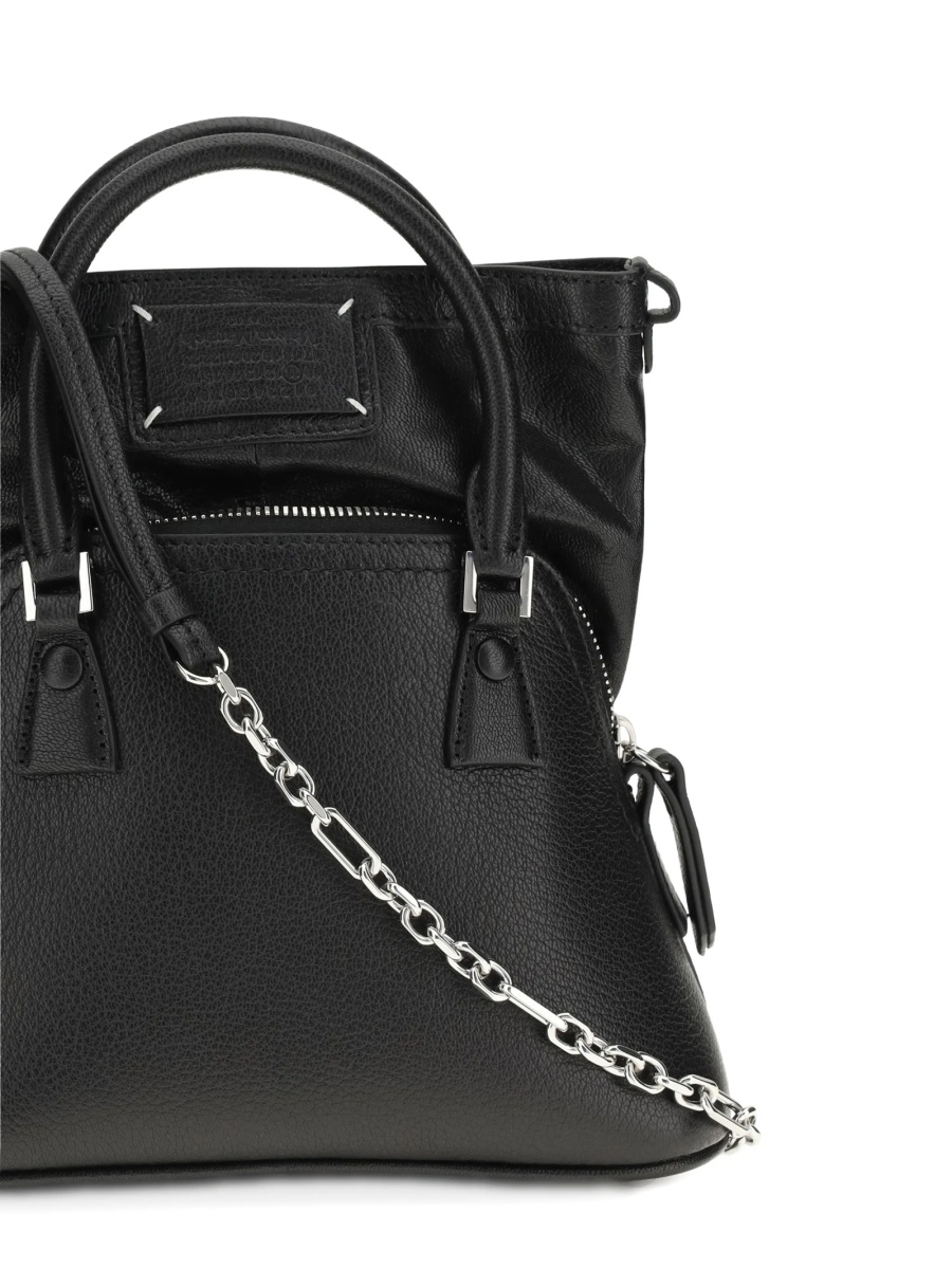 Geanta de umar Maison Margiela 5ac neagra din piele - Img 4