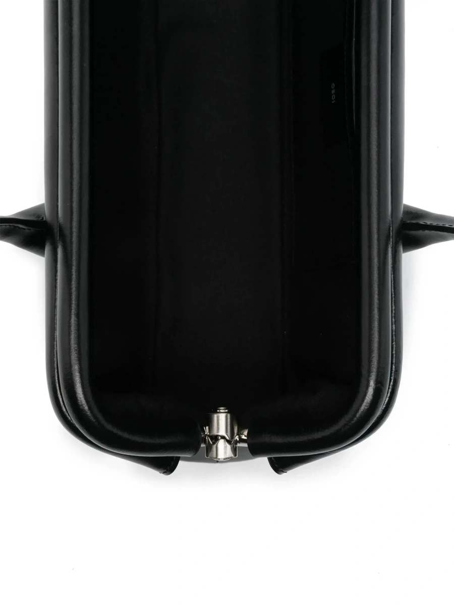 Geanta de umar OSOI neagra din piele 'Boat Wide Mini' - Img 6