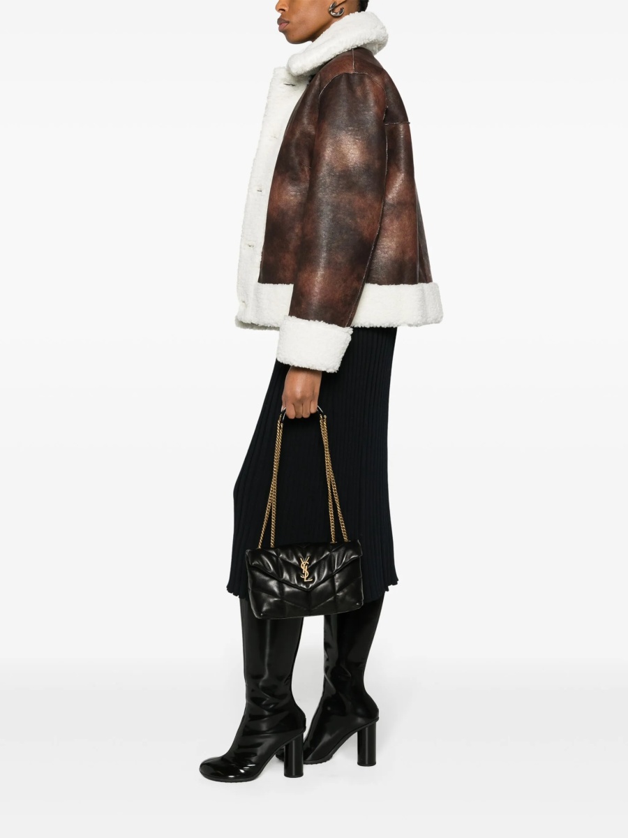 Geanta de umar Saint Laurent Puffer neagra din piele - Img 2