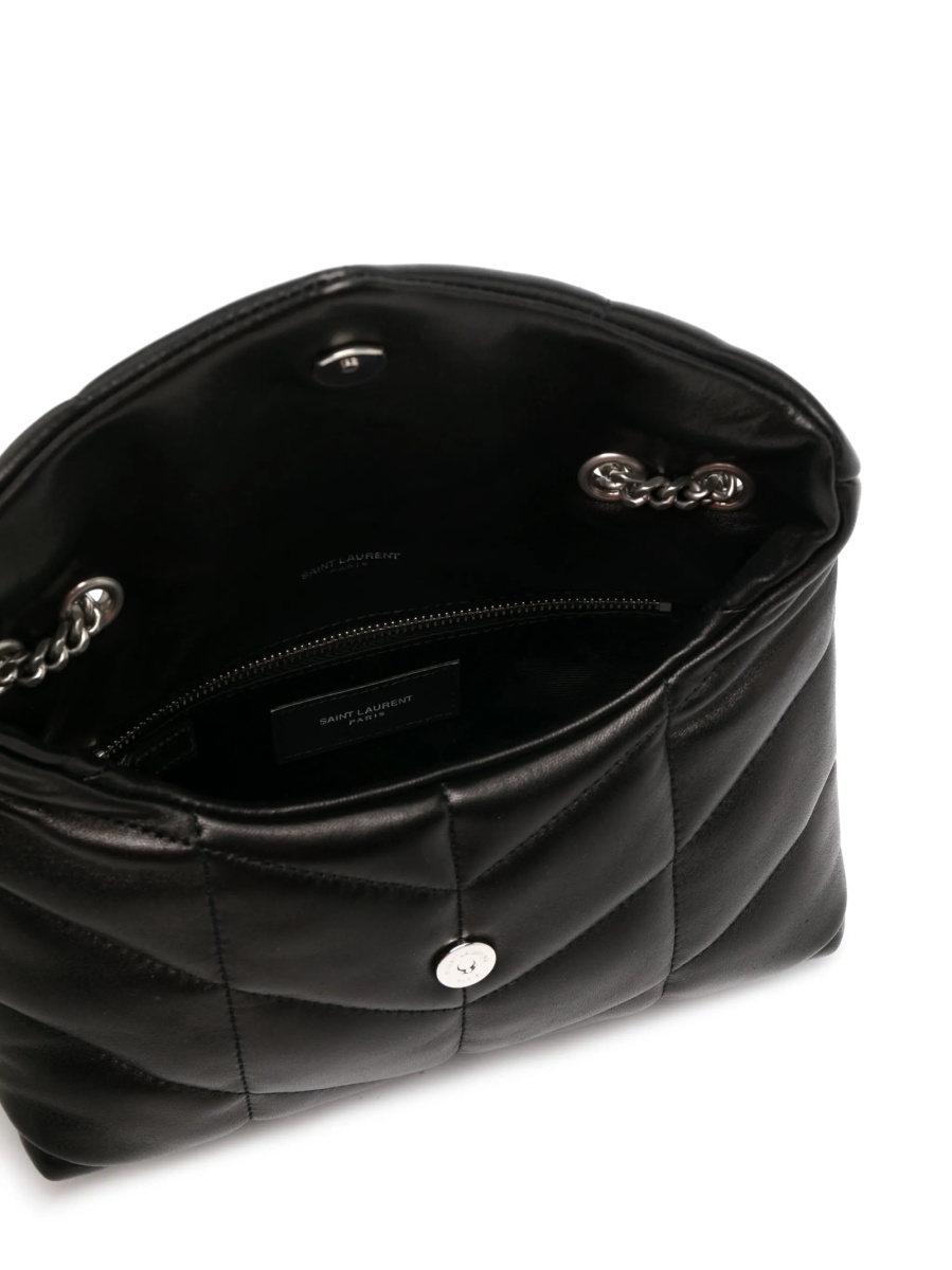 Geanta de umar Saint Laurent Puffer neagra din piele - Img 5