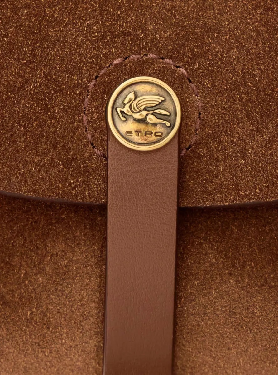 Geanta de umar Shoulder Bag 'PONY SUEDE BAG' with Brown Leather Details Woman - Img 3