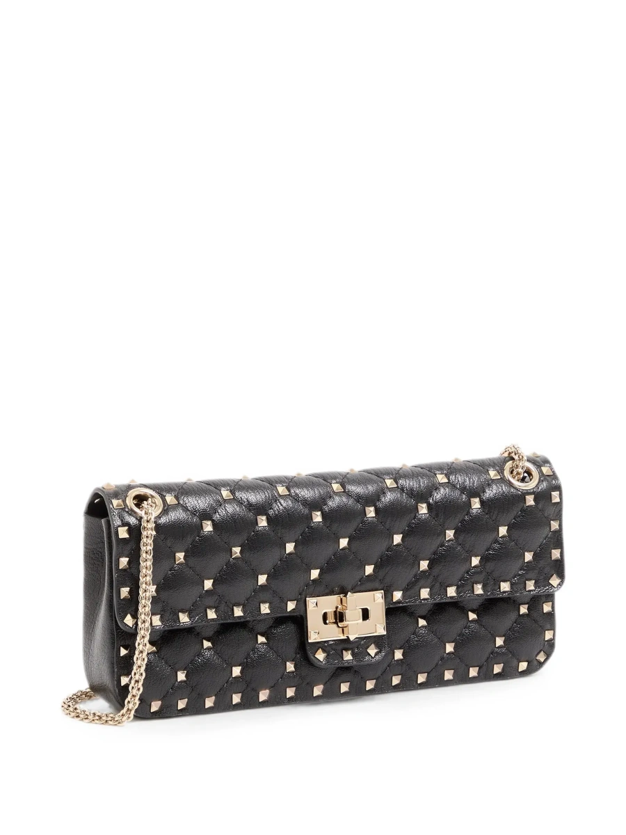 Geanta de umar SMALL SHOULDER BAG | ROCKSTUD SPIKE | CAPRETTO LUCIDO SOFT/PLATINUM STUDS - Img 5