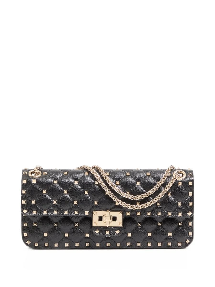 Geanta de umar SMALL SHOULDER BAG | ROCKSTUD SPIKE | CAPRETTO LUCIDO SOFT/PLATINUM STUDS - Img 8