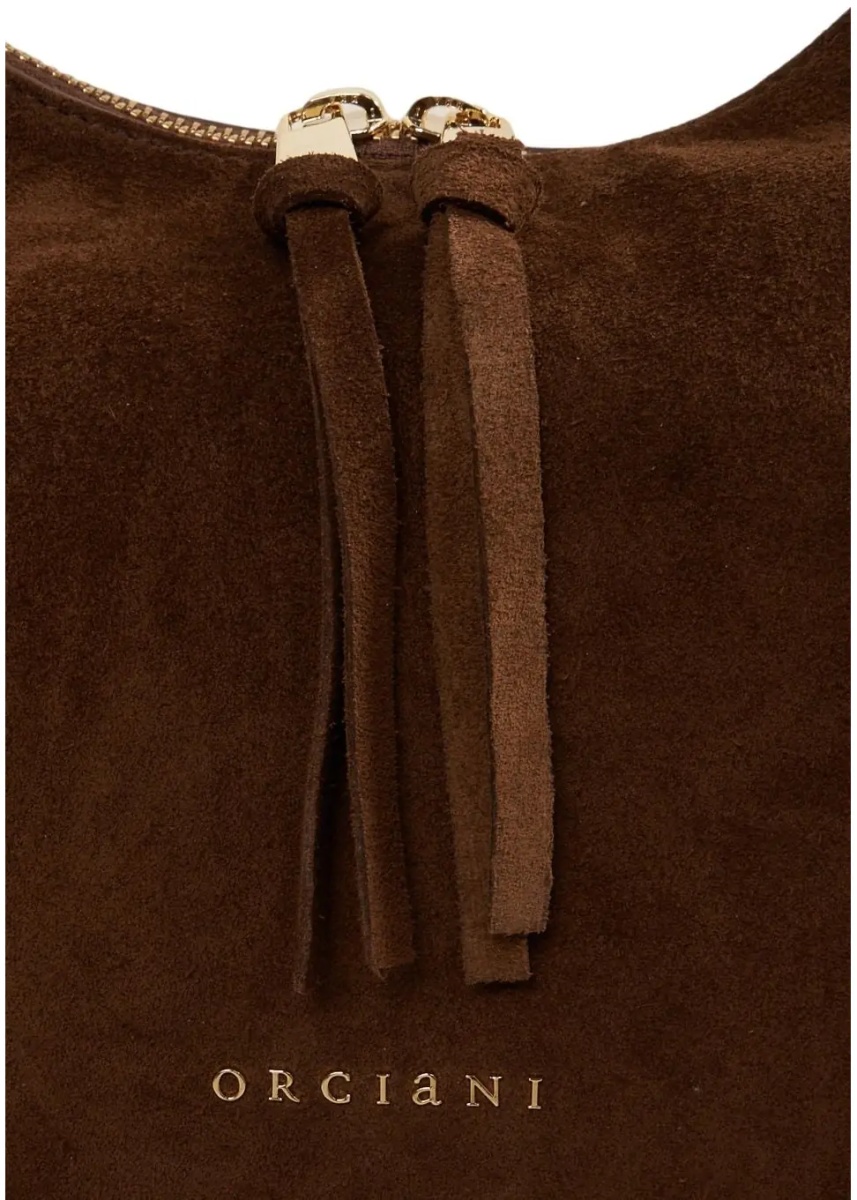Geanta de umar Suede shoulder bag with fringe details - Img 4