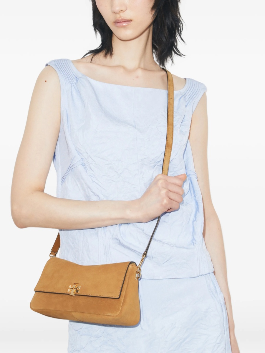 Geanta de umar Tory Burch neutra din piele intoarsa si piele - Img 4