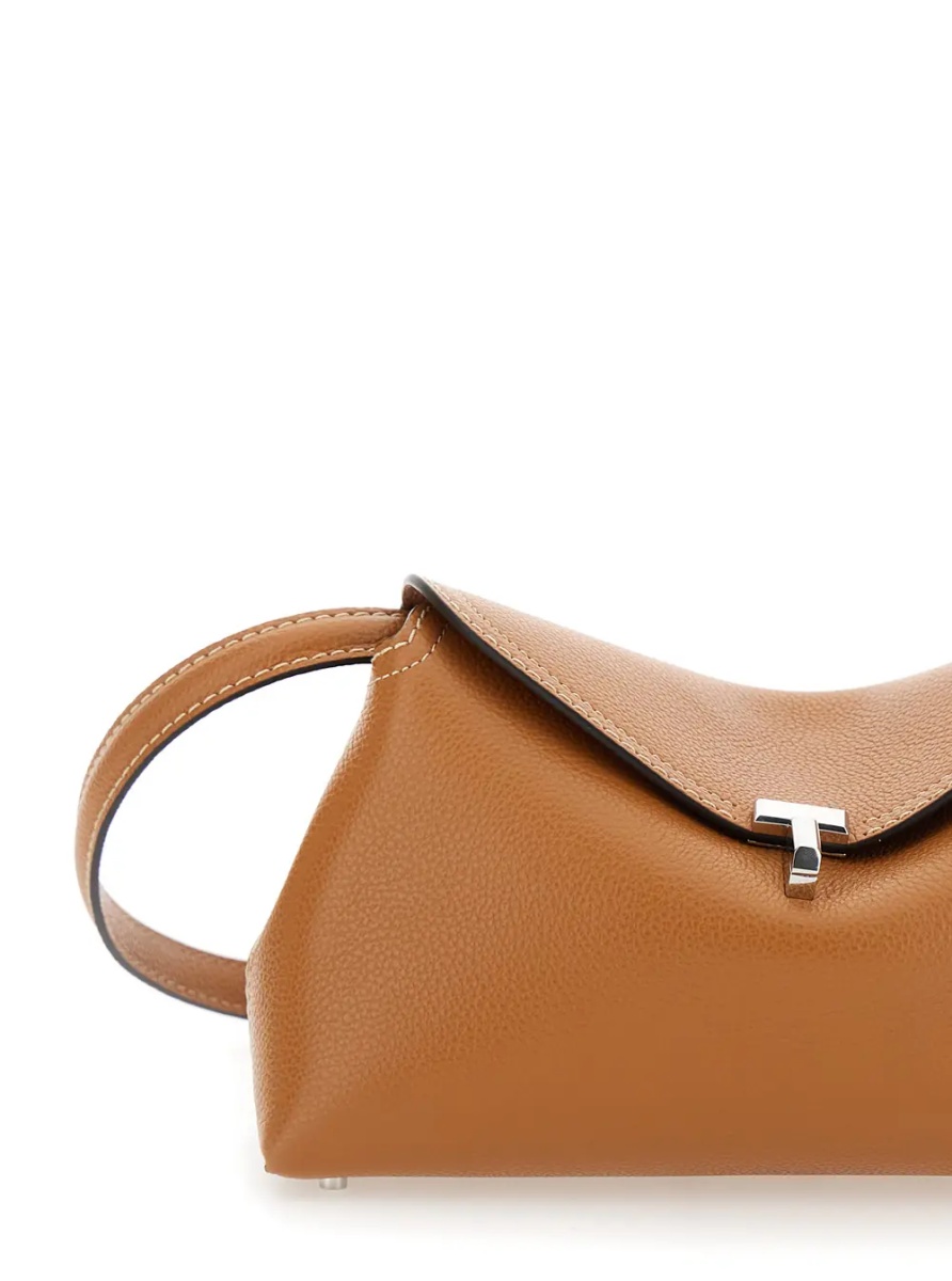 Geanta de umar TOTÊME Borwn Crossbody bag 'T-Lock' with T Closure in Grained Leather for Women - Img 3