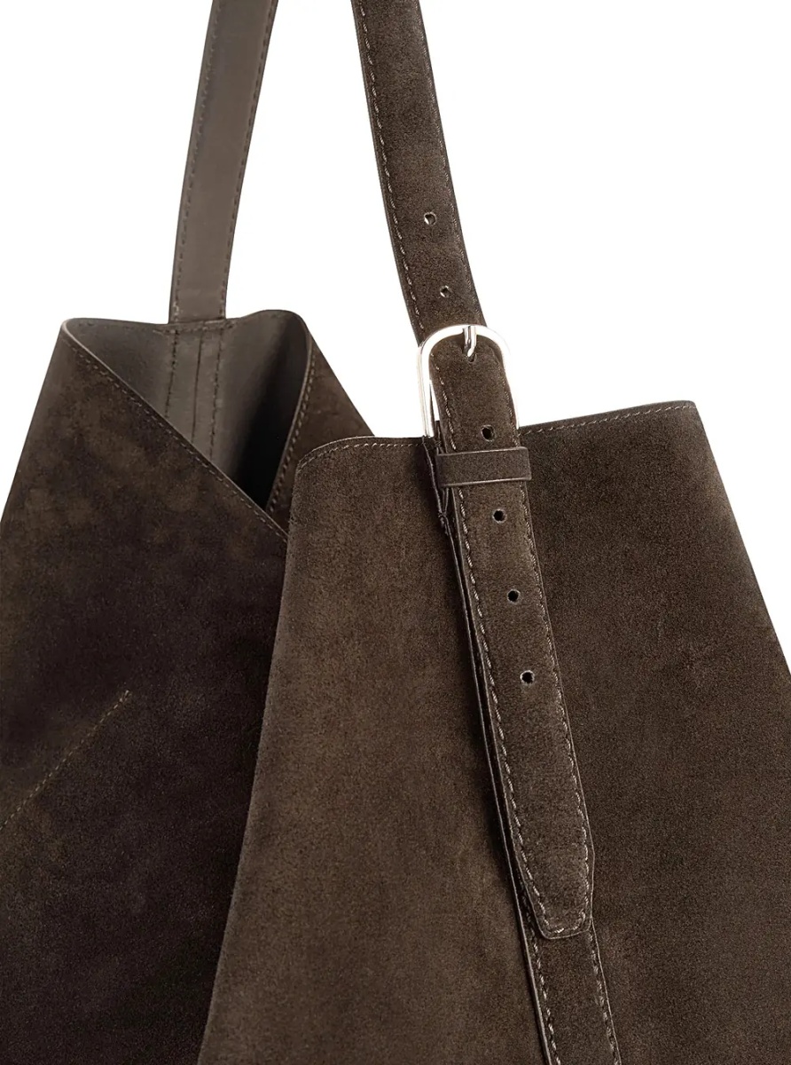 Geanta de umar TOTÊME Shoulder Bag 'Brown' with Adjustable Handle in Suede for Women - Img 3