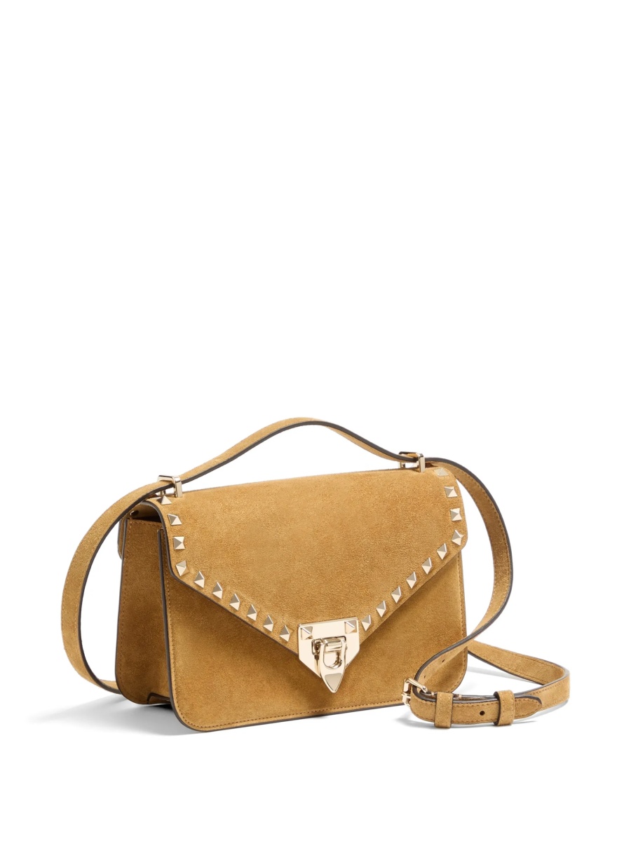 Geanta de umar Valentino Garavani Rockstud neutra din piele intoarsa - Img 5