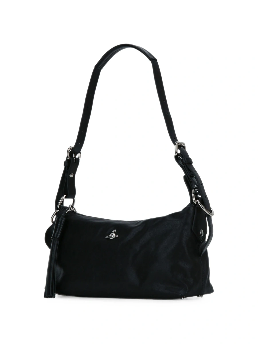 Geanta de umar Vivienne Westwood neagra din piele intoarsa - Img 3