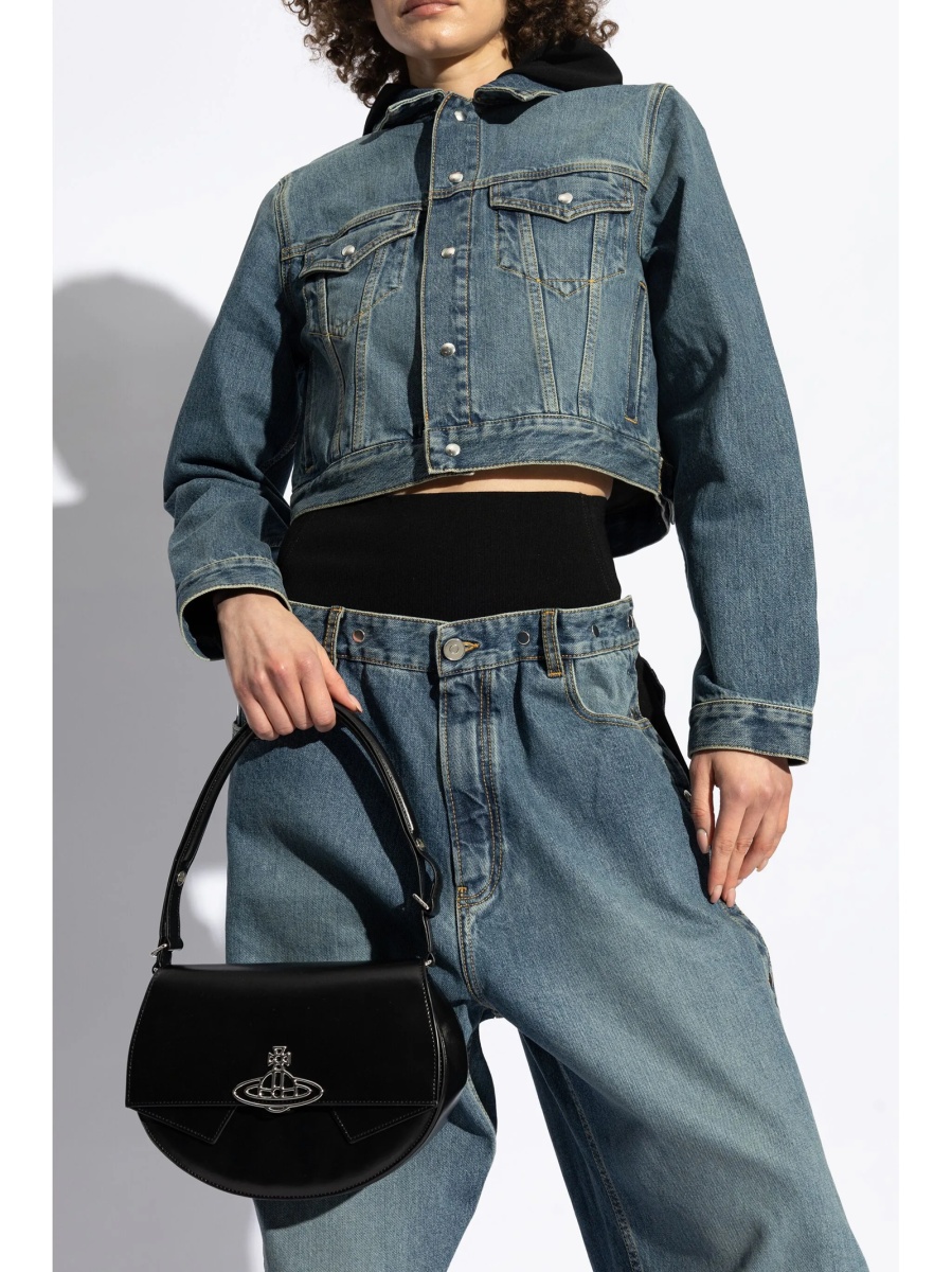 Geanta de umar Vivienne Westwood neagra din piele - Img 2