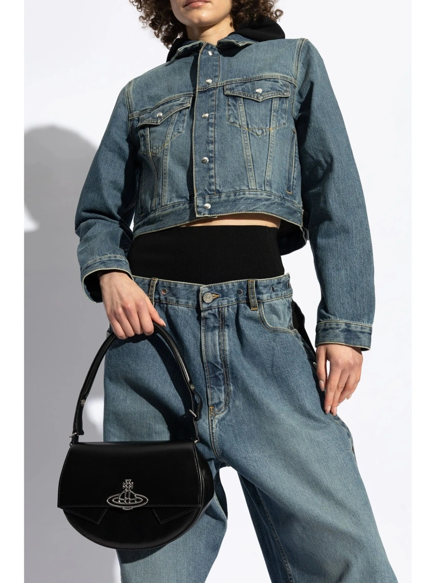 Geanta de umar Vivienne Westwood neagra din piele - Img 2