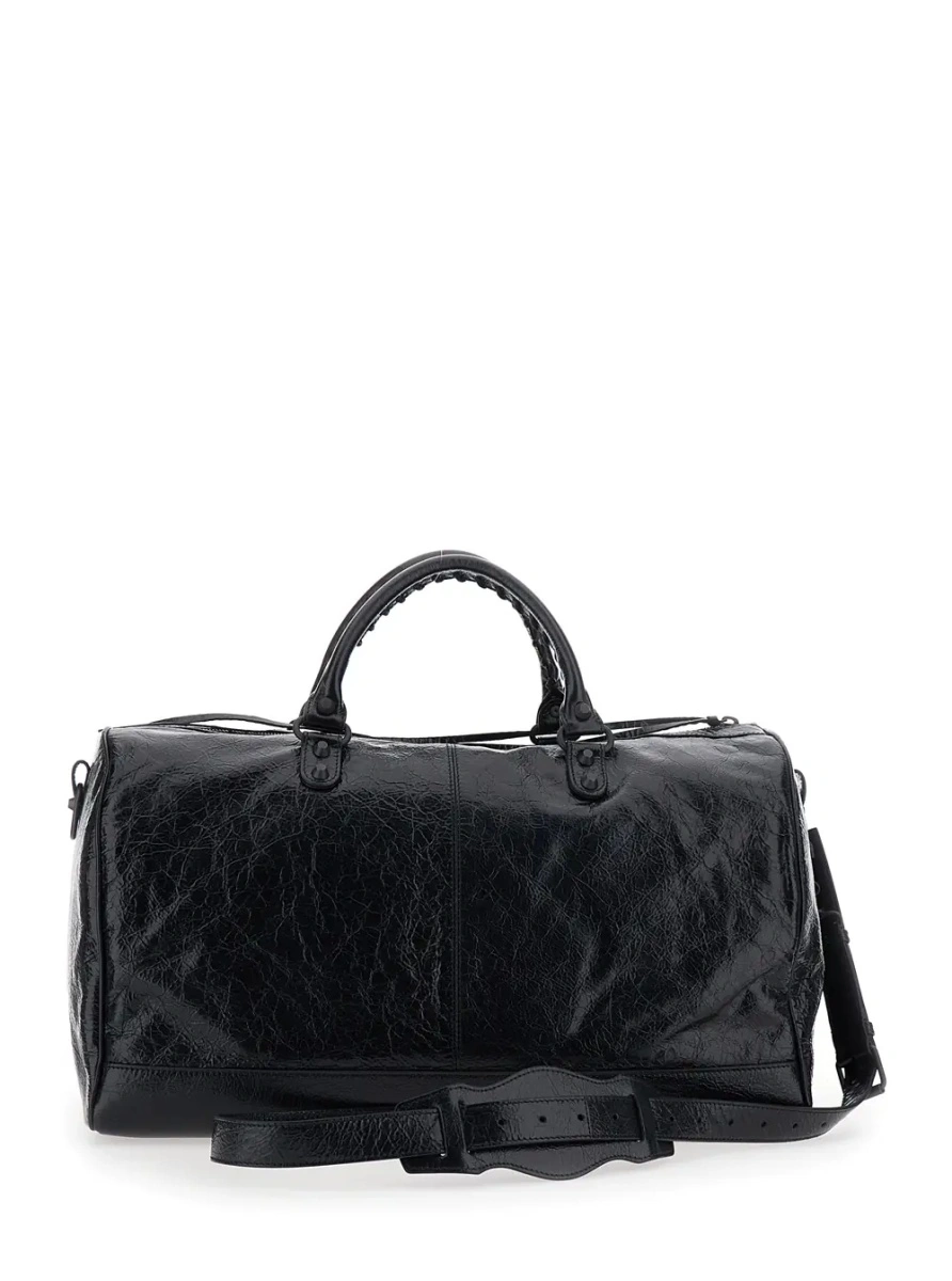 Geanta de voiaj Balenciaga neagra din piele - Img 2