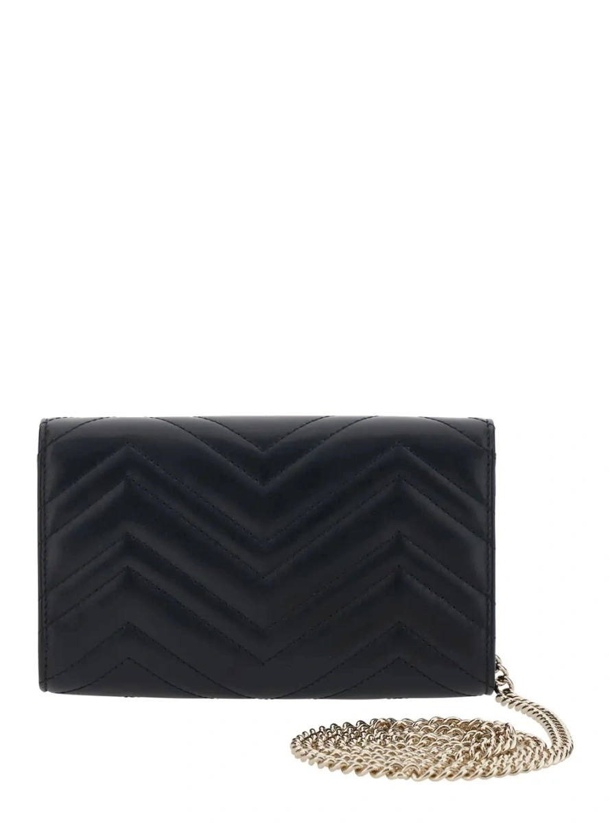Geanta mini Gucci 'Marmont' neagra din piele - Img 2