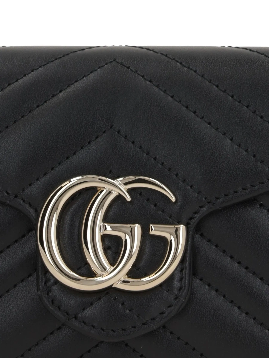Geanta mini Gucci 'Marmont' neagra din piele - Img 6