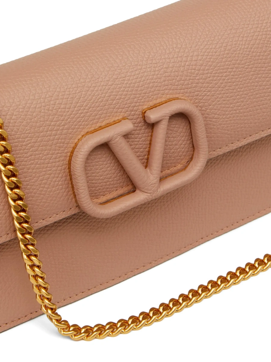 Geanta mini Valentino Garavani 'VLogo' roz din piele - Img 7