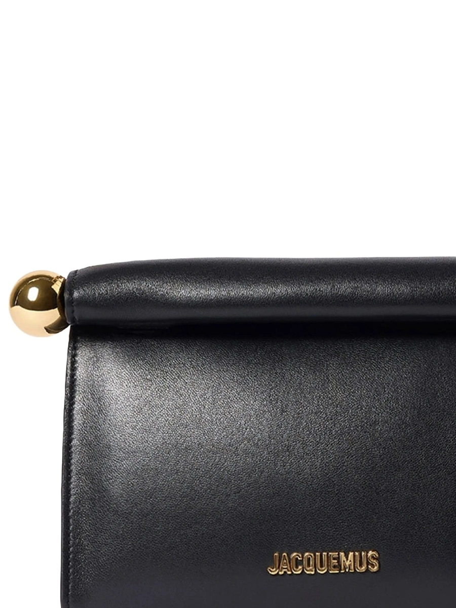 Geanta plic JACQUEMUS neagra din piele - Img 2