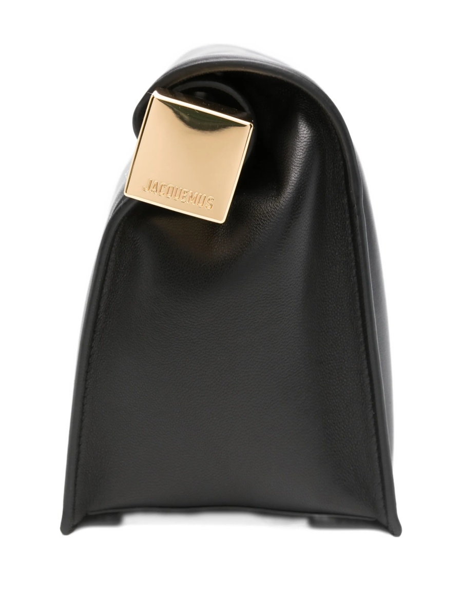Geanta plic JACQUEMUS Rond Carré neagra din piele - Img 4