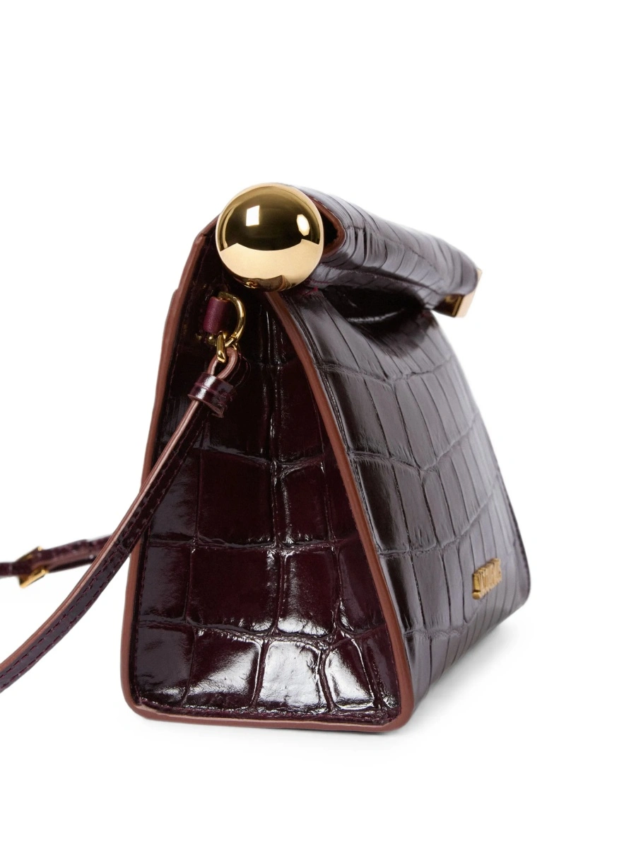 Geanta plic JACQUEMUS Rond Carré rosie din piele - Img 4