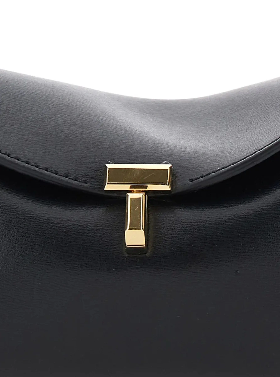 Geanta plic TOTEME 'T-lock' neagra din piele - Img 3