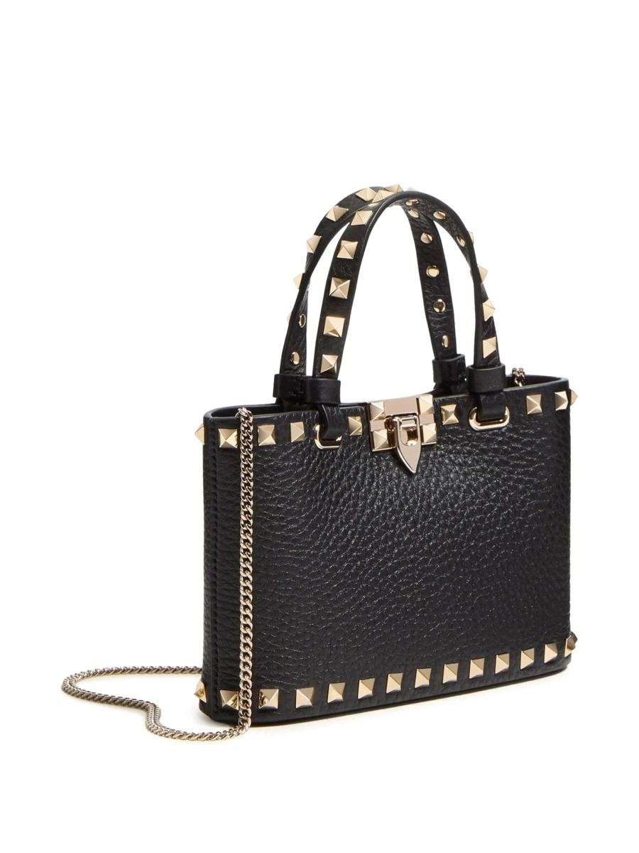 Geanta plic Valentino Garavani Rockstud neagra din piele - Img 3