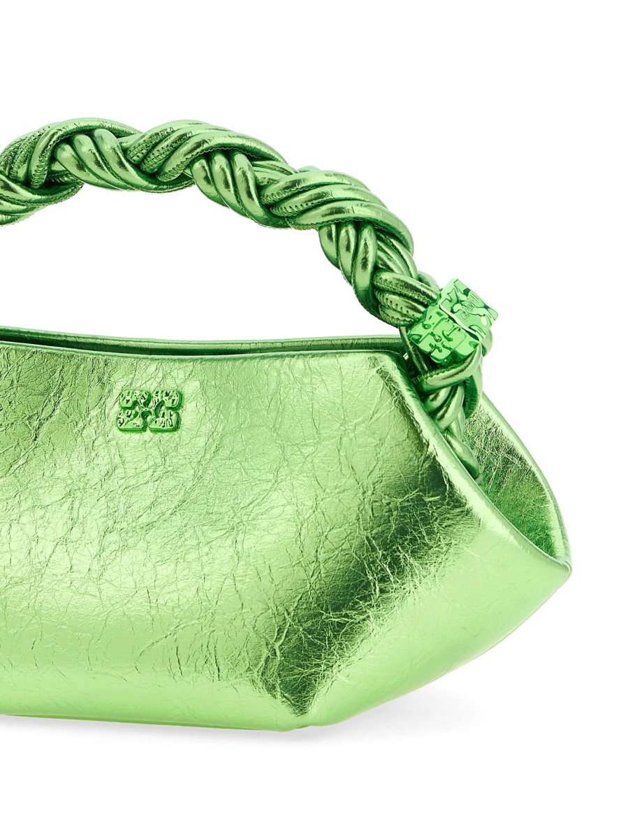 Geanta tip postas Ganni verde din poliuretan si polyester - Img 3