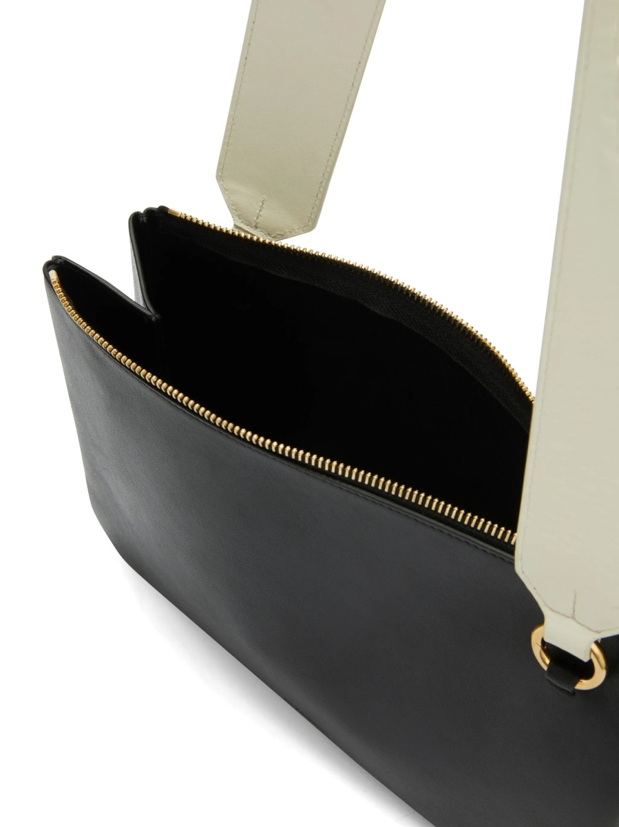 Geanta tip postas Jil Sander neagra din piele - Img 5