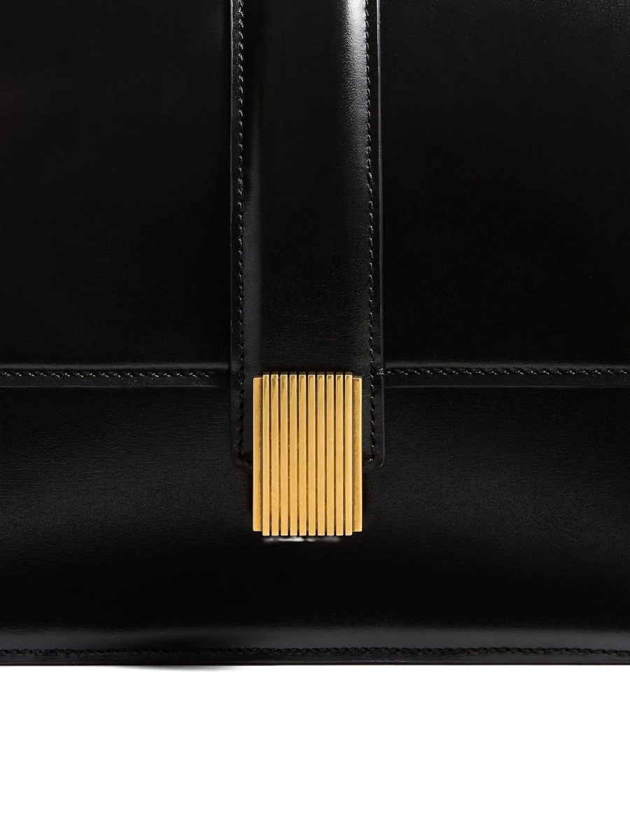 Geanta tip postas Khaite neagra din piele - Img 4