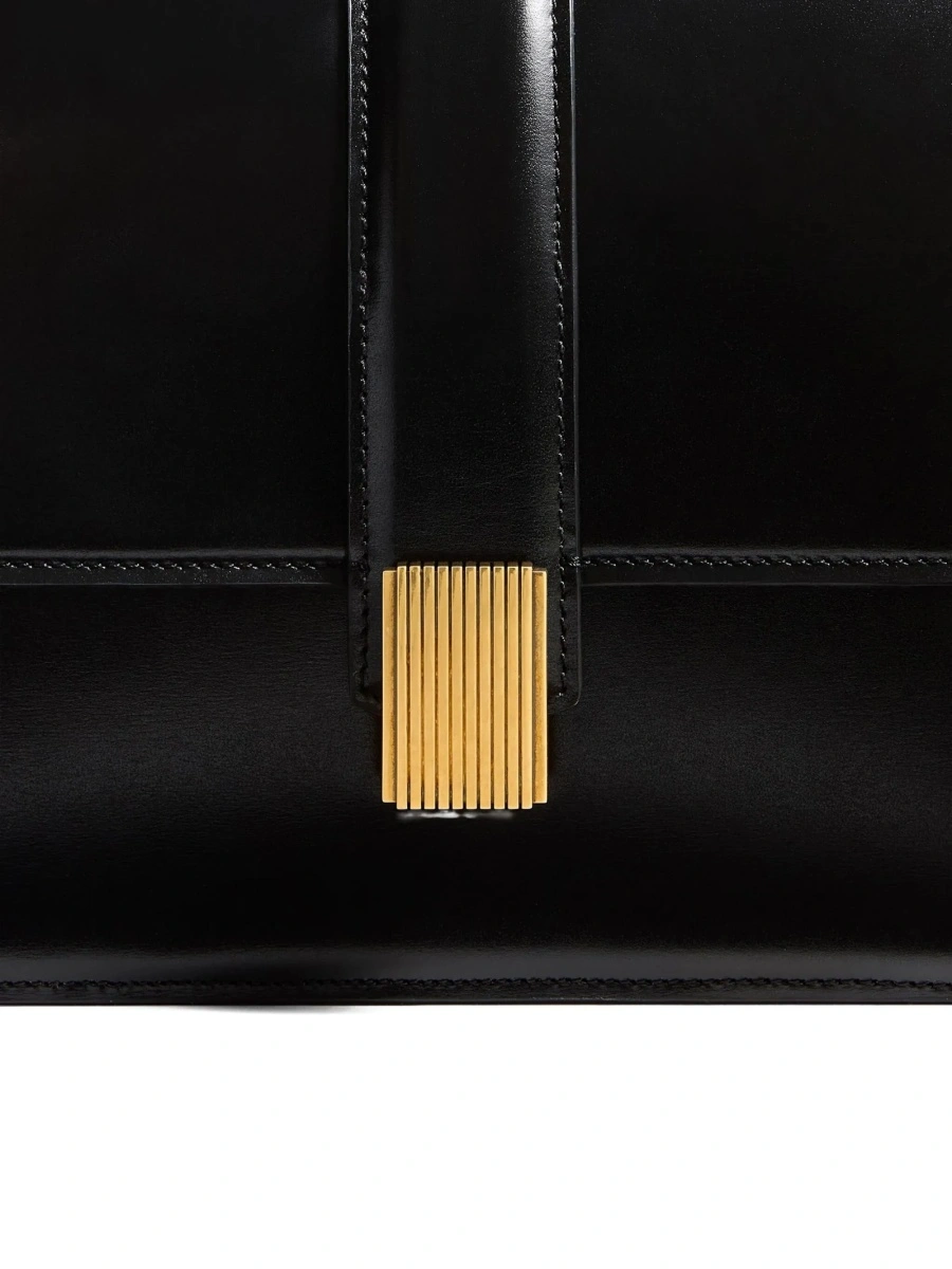 Geanta tip postas Khaite neagra din piele - Img 4