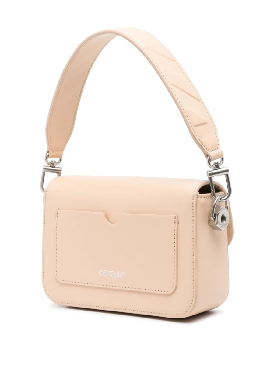 Geanta tip postas Off-White Binder neutra din piele - Img 3