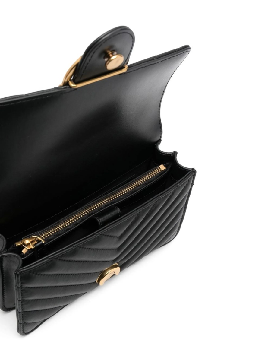 Geanta tip postas Pinko neagra din piele - Img 5