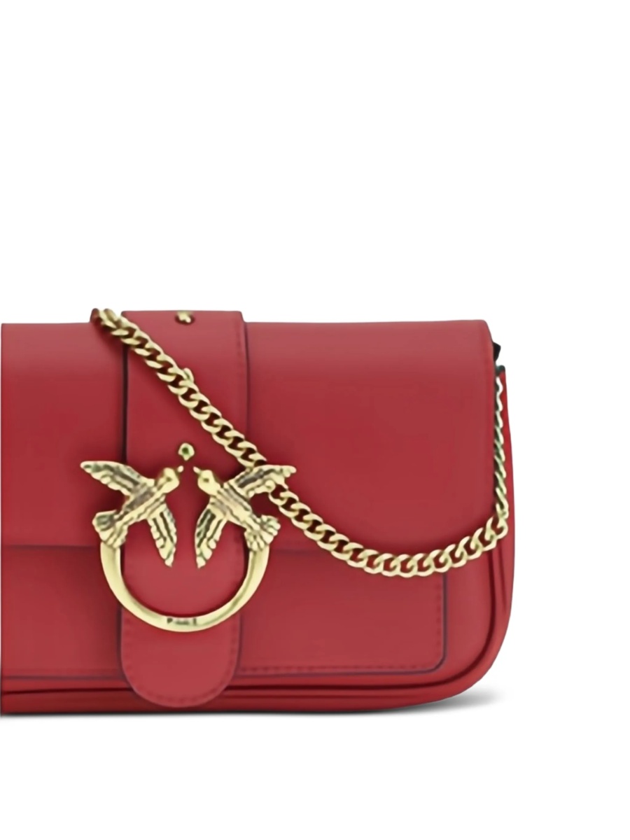 Geanta tip postas Pinko rosie din piele - Img 4