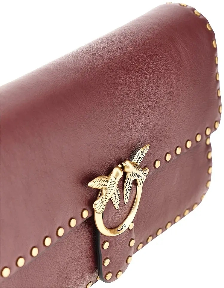 Geanta tip postas Pinko rosie din piele - Img 4