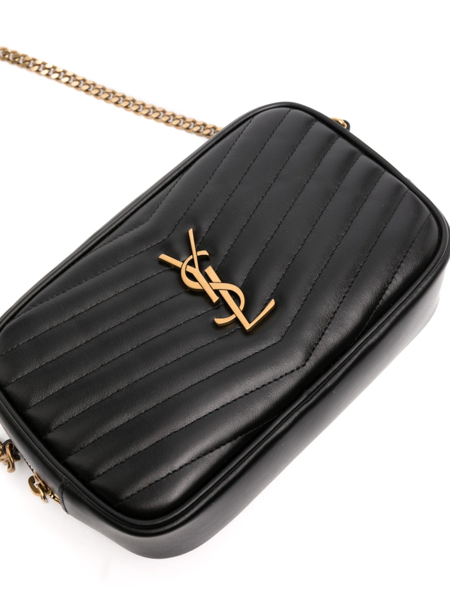 Geanta tip postas Saint Laurent Lou neagra din piele - Img 4