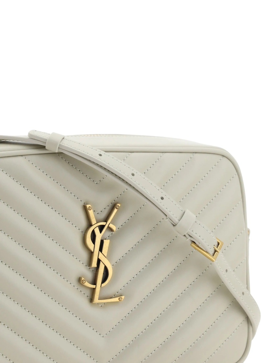 Geanta tip postas Saint Laurent Lou neutra din piele - Img 4