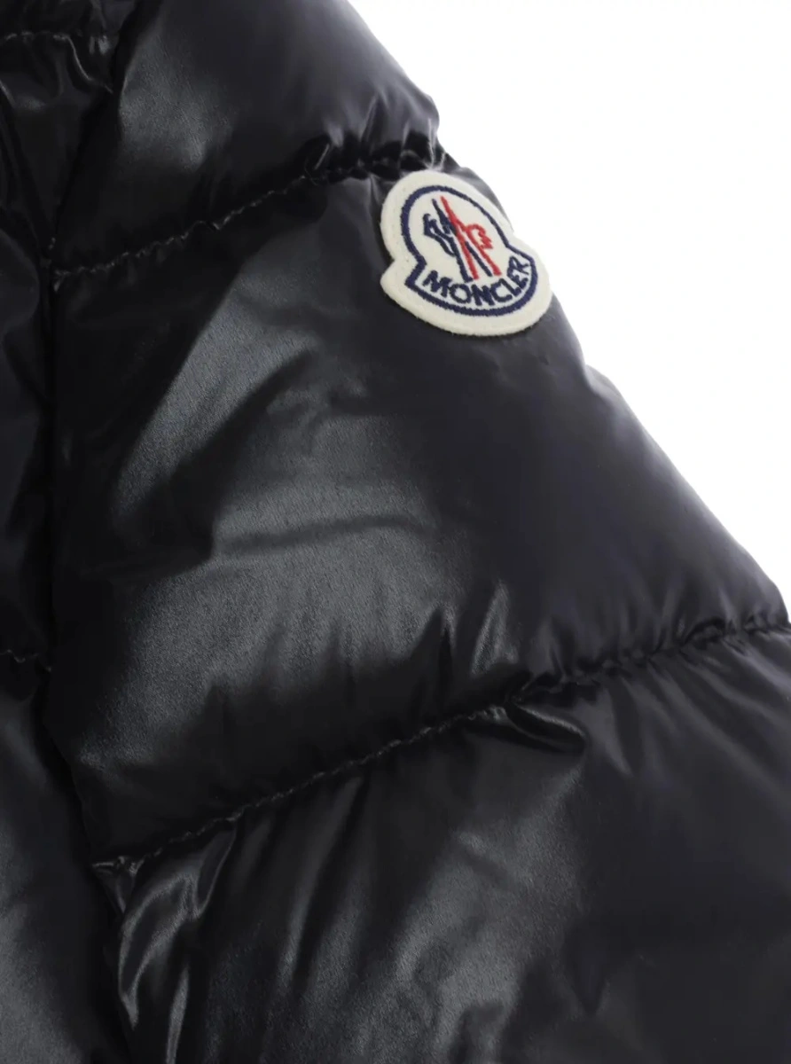 Geci 'ARUNA' black Jacket with hood with removable fur and logo patch on the sleeve in Tech Fabric for Girl - Img 3