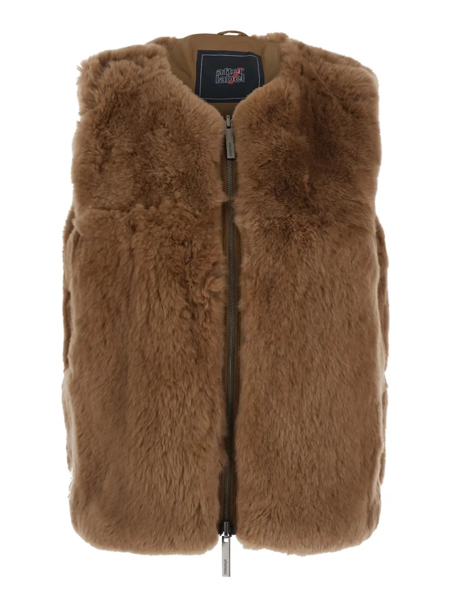 Geci USHUAIA SHORT PARKA with collar, long sleeves and front closure. Tech Fabric, beige color, unisex - Img 4