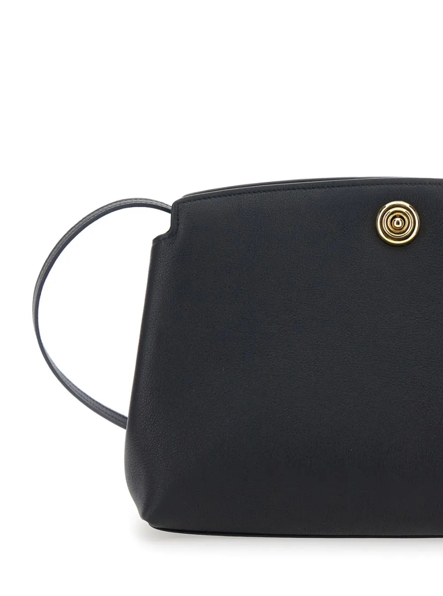 Genti Black Clutch with Clasp Closure in Grained Leather Women - Img 3