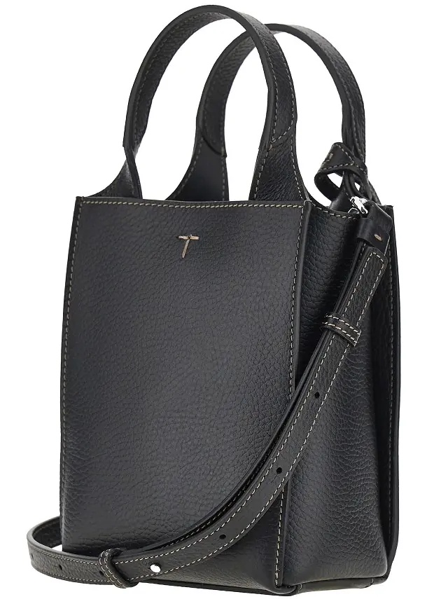 Genti Grained leather micro tote bag - Img 2