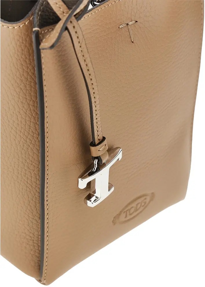Genti Grained leather micro tote bag - Img 4