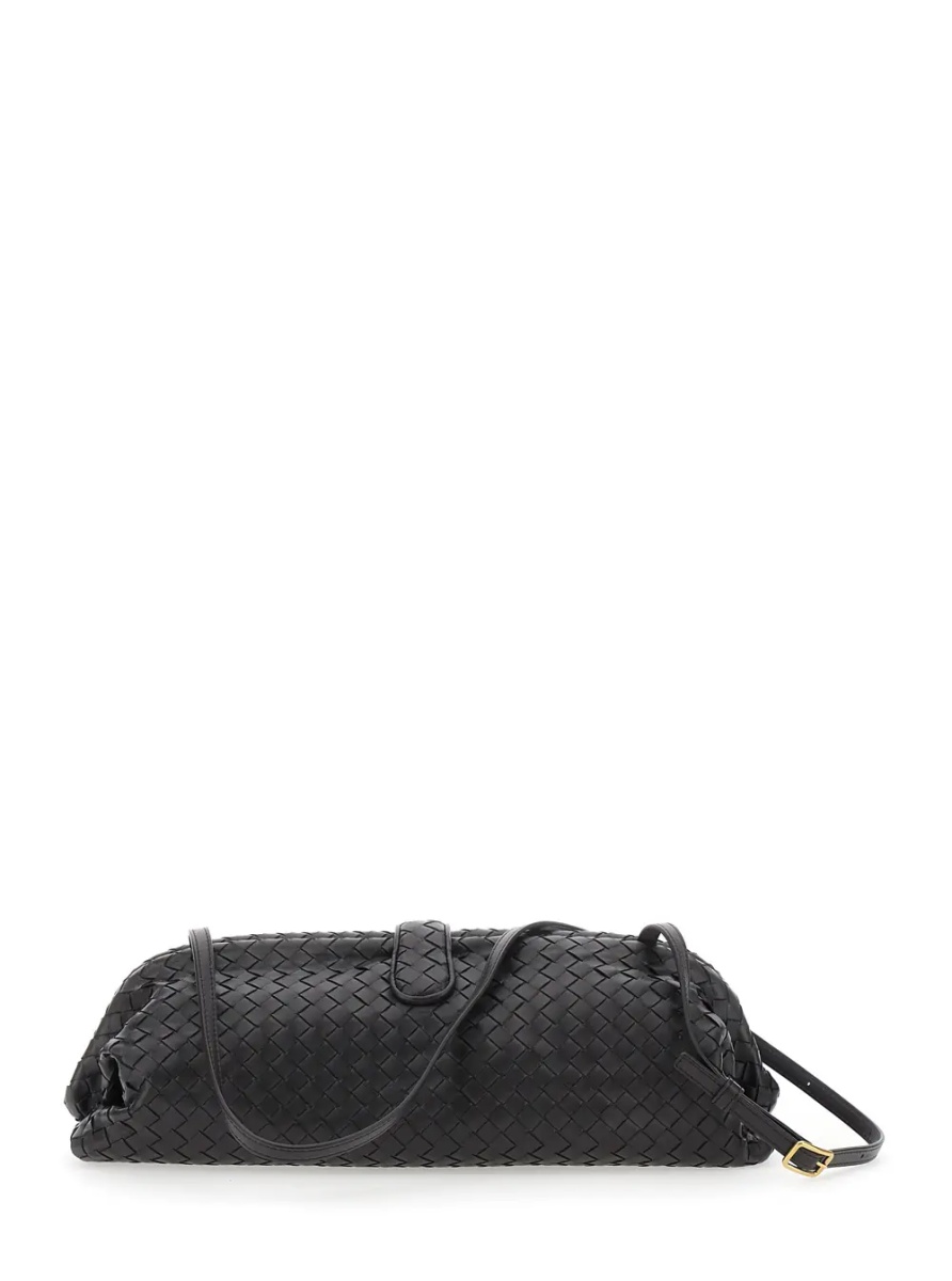 Genti 'Lauren 1979' Brown Clutch with Adjustable Shoulder Strap and Intrecciato Motif in Leather for Women - Img 2