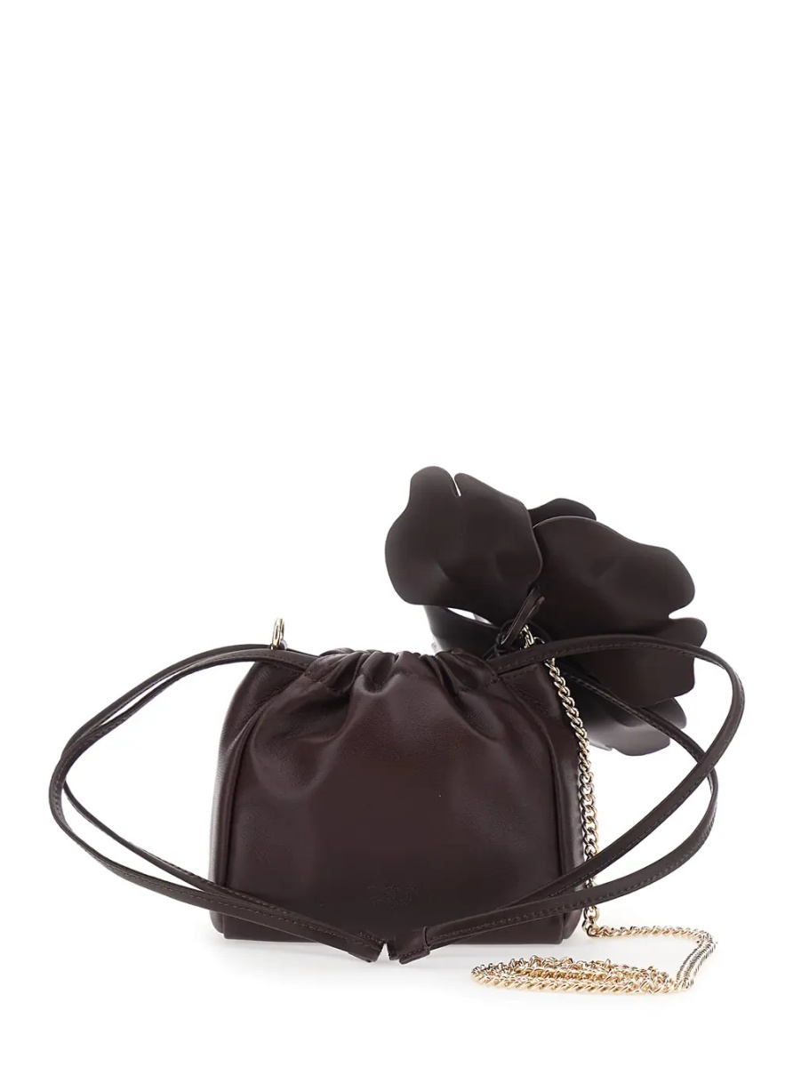 Genti Mini Bag 'Pouch Flower' with Floral Print in Bordeaux Leather for Women - Img 2