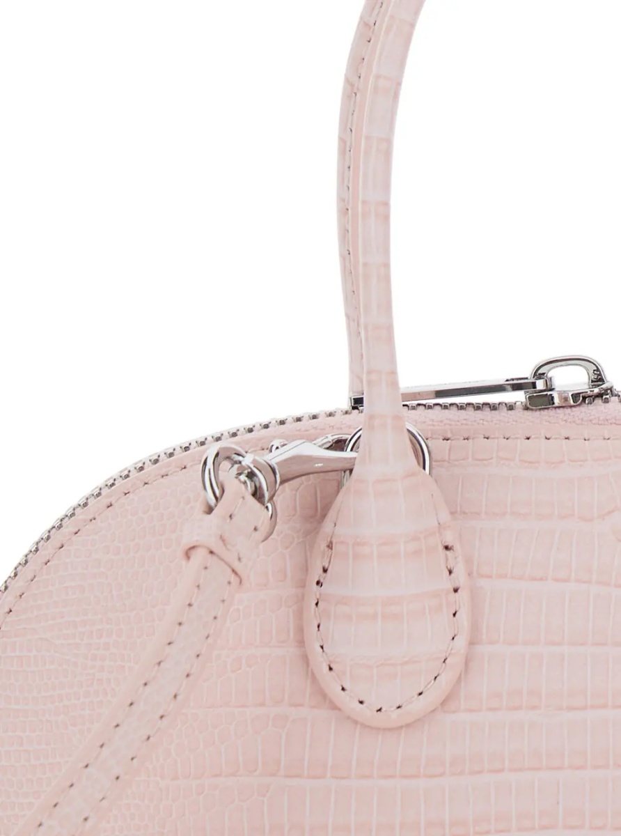 Genti Pink Mini Bag with Adjustable and Removable Shoulder Strap and Lizard Effect in Leather for Women - Img 3