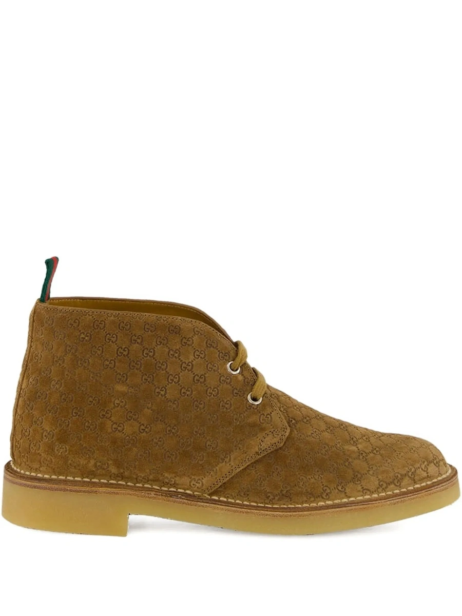 Ghete Gucci maro din piele intoarsa GG - Img 10