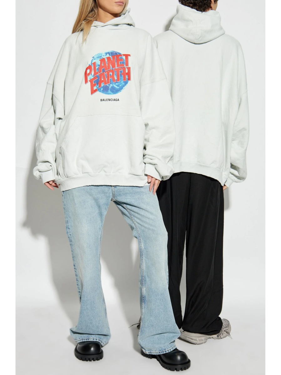 Hanorac Balenciaga alb - Img 2