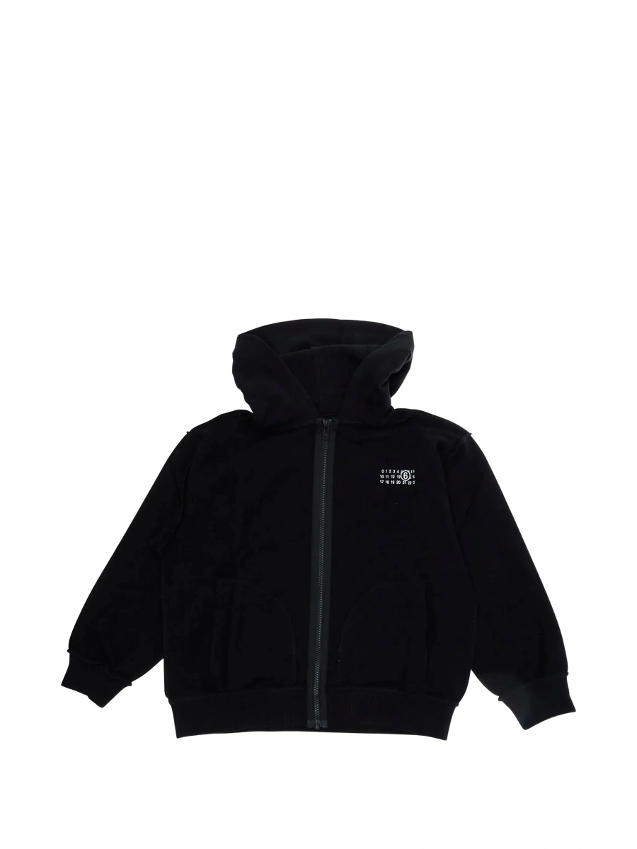 Hanorac MM6 MAISON MARGIELA KIDS negru din bumbac - Img 6