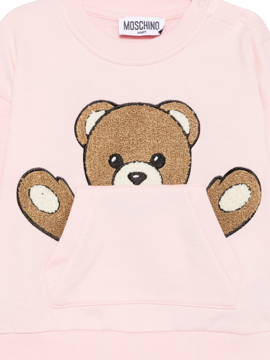 Hanorac Moschino roz din bumbac - Img 3